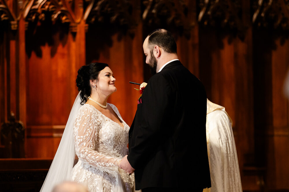 Bride and Groom at Heinz Memorial Chapel, Pittsburgh