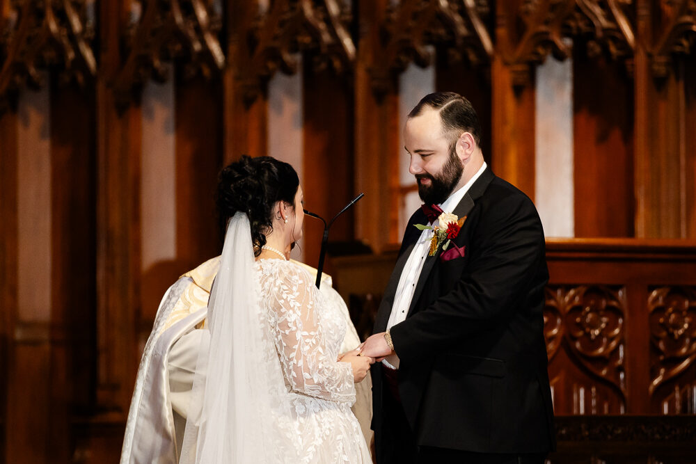 Bride and Groom at Heinz Memorial Chapel, Pittsburgh