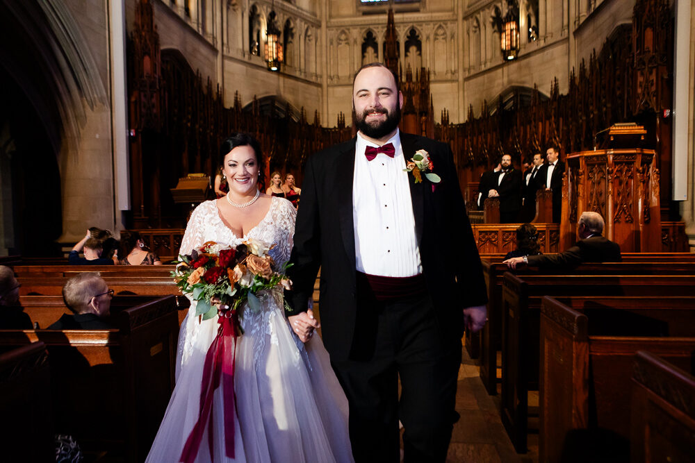 Bride and Groom at Heinz Memorial Chapel, Pittsburgh
