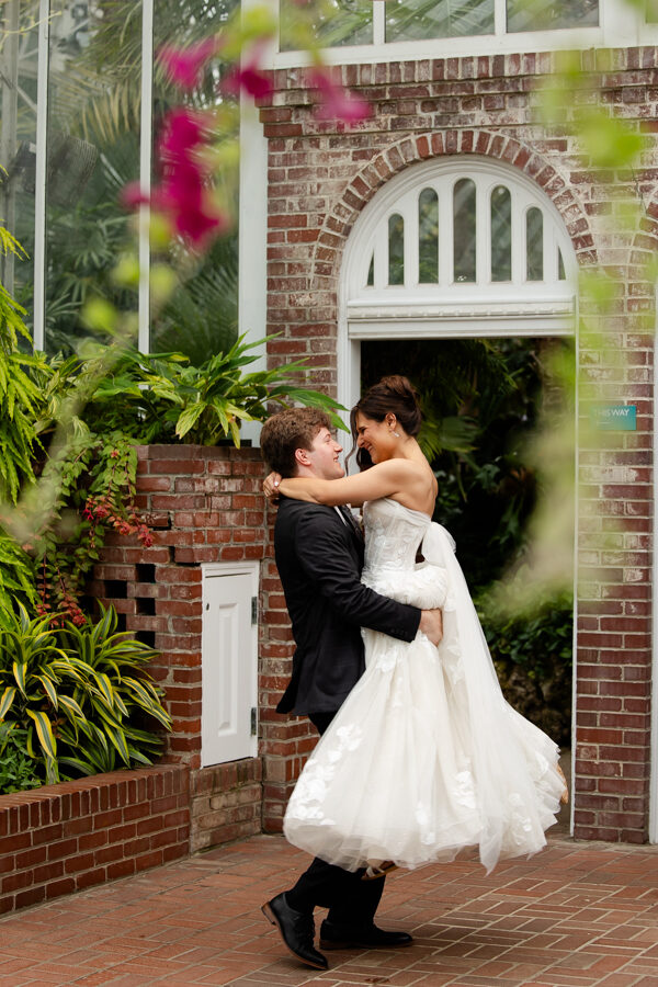 Bride and Groom Wedding Portrait at Phipps Conservatory Pittsburgh