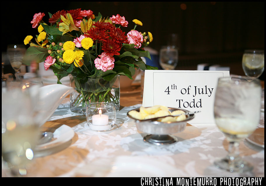 Pittsburgh Marriott City Center Photography - Table Name Cards and Centerpieces