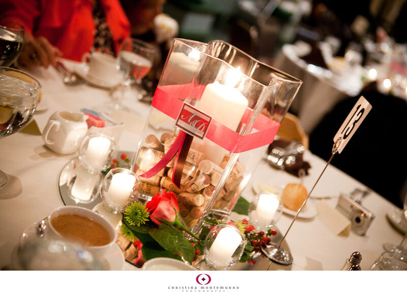 Wine-themed centerpieces