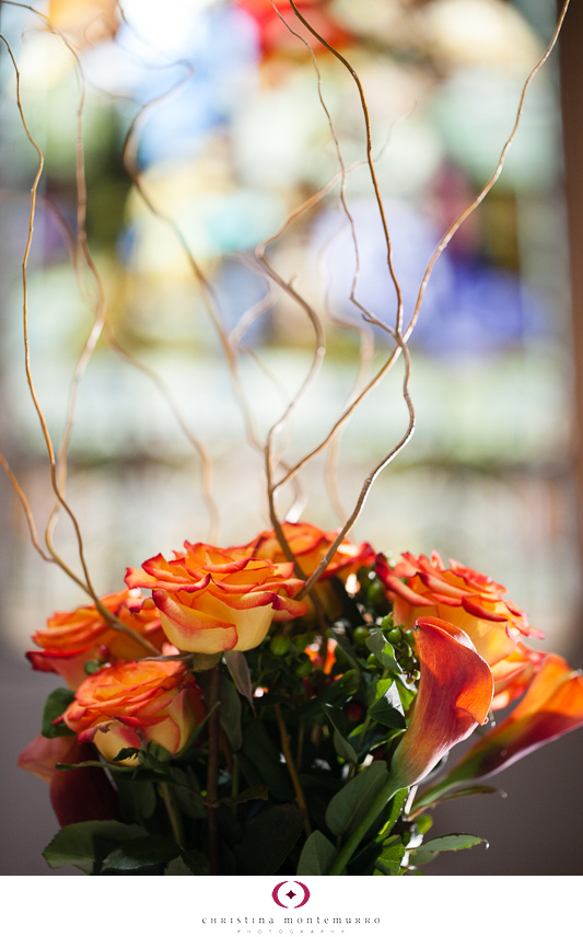 floral reception centerpieces roses calla lilies Pittsburgh Grand Hall Priory