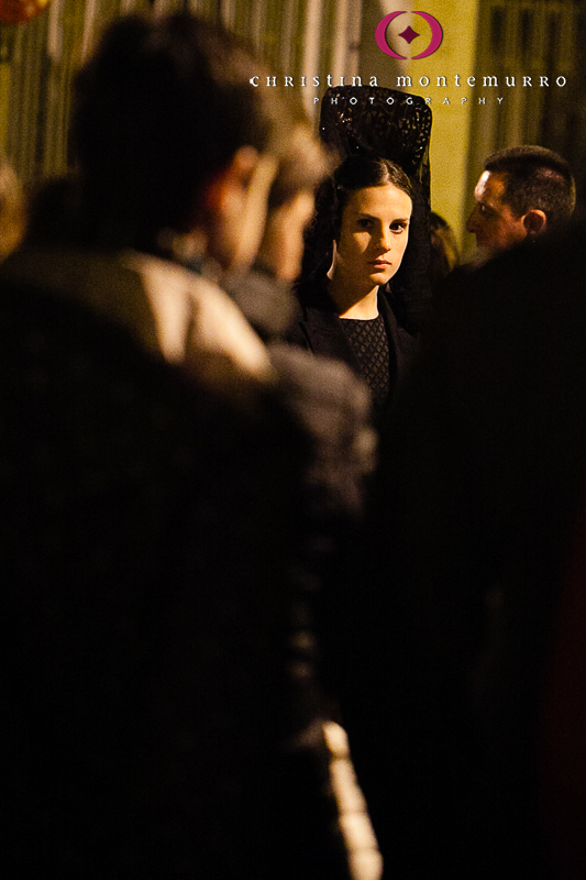Woman celebrating Semana Santa (Holy Week) in Granada, Spain