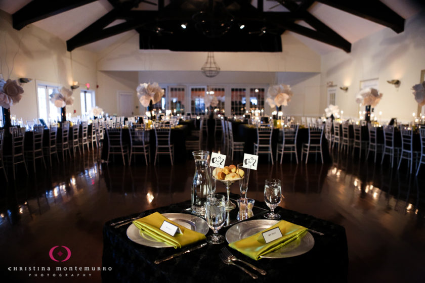 Black and White Wedding Reception Details DIY Paper Flower Centerpieces Edgewood Club Pittsburgh Wedding Photography