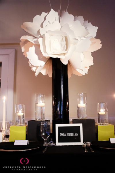 Black and White Wedding Reception Details DIY Paper Flower Centerpieces Edgewood Club Pittsburgh Wedding Photography