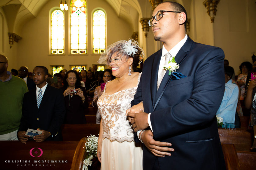 Bride Walking Down the Aisle St. Paul Baptist Church Pittsburgh Wedding Photography