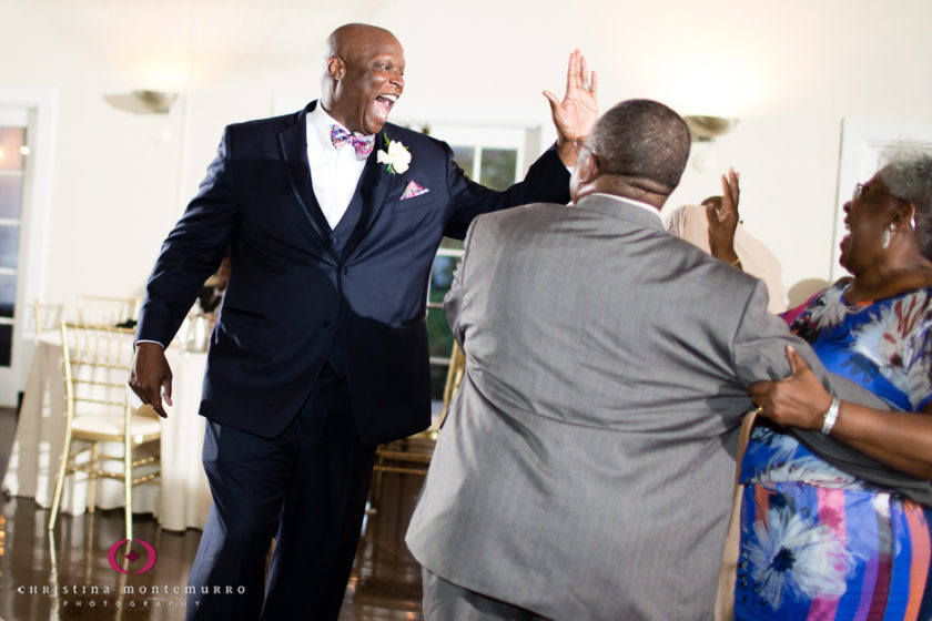Groom High Five at Edgewood Club Pittsburgh Wedding Photography