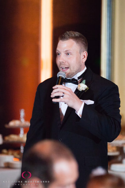 Best Man Speech at Omni William Penn Urban Room Wedding Photography Pittsburgh Wedding Photographer