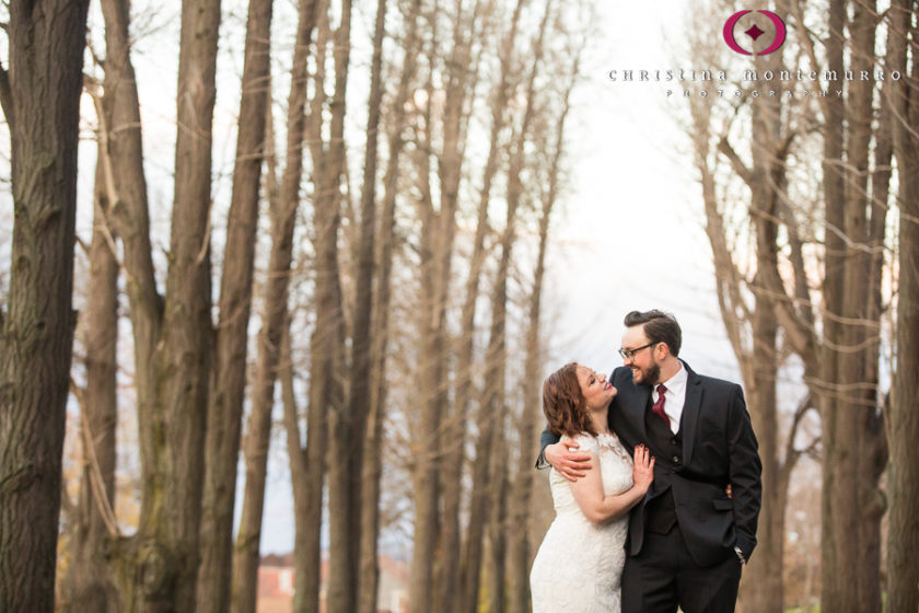 Wedding Photos on Tree Lined Street