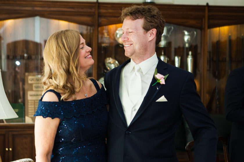 Groom and his mother before wedding