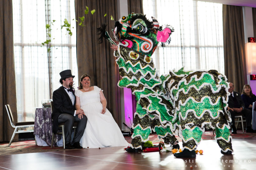 Chinese Lion Dance at Pittsburgh Wedding