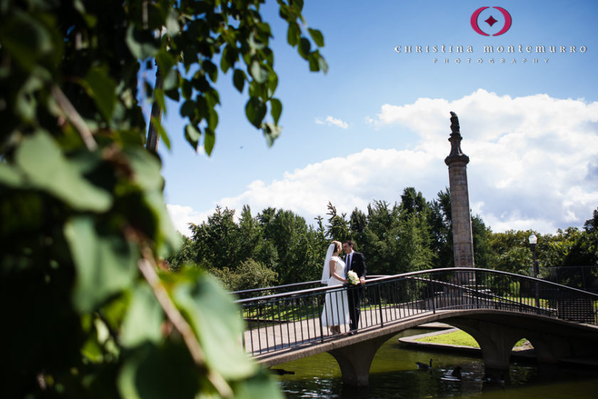 Bride and Groom in Allegheny Commons Pittsburgh Wedding-2