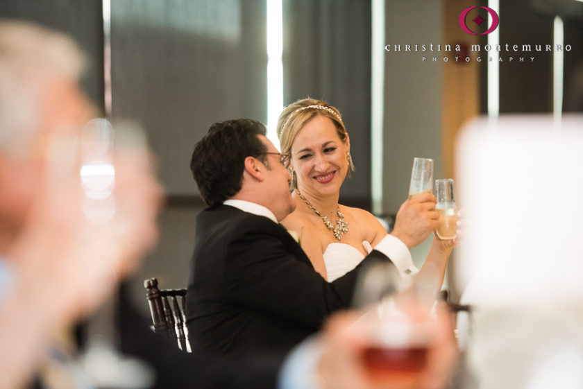 Bride and Groom with Champagne Flutes