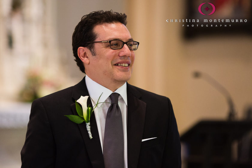 Groom Waiting for his Bride to come down the aisle