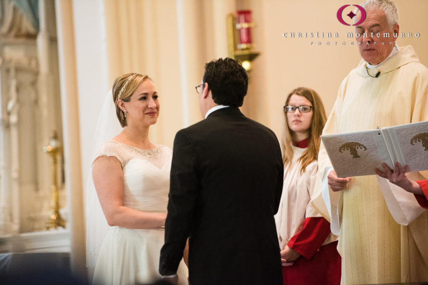 Bride and Groom saying vows at Saint Peter Parish Pittsburgh