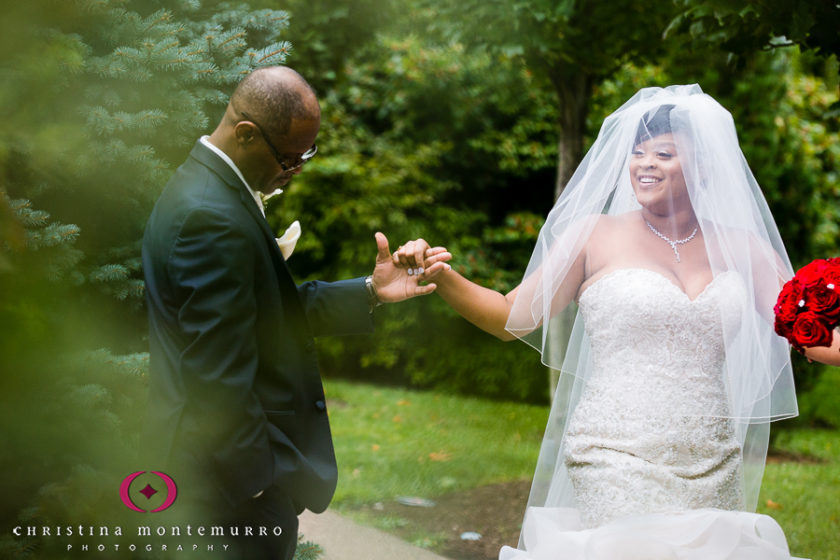 Bride and her dad before he walks her down the aisle