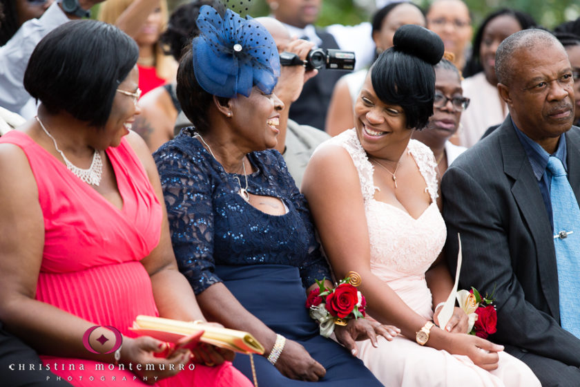 Mother of the bride and mother of the groom during wedding ceremony
