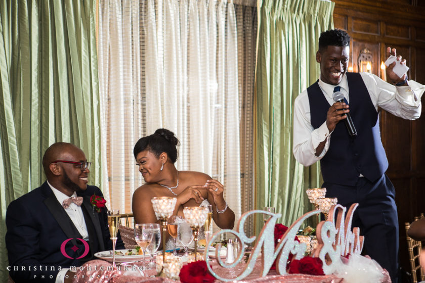 Brother of the bride reads a poem