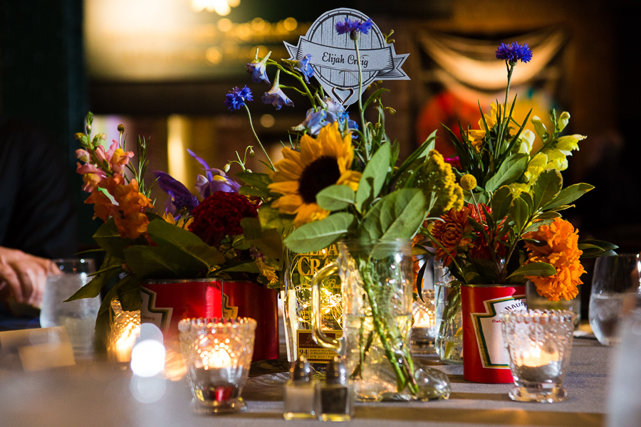 Bourbon Themed Wedding Reception Centerpieces