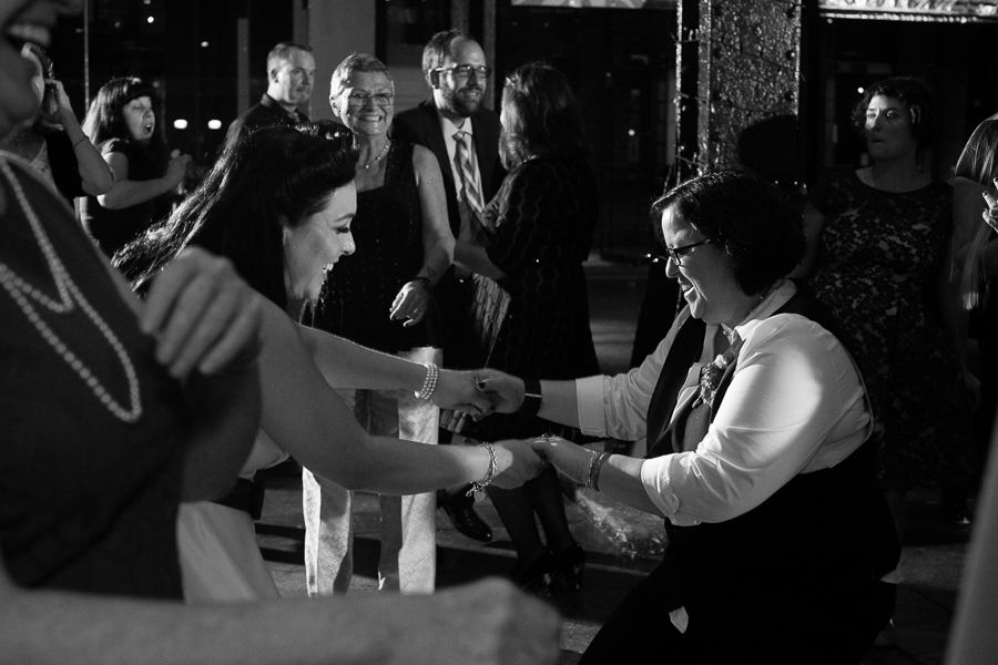 Same Sex Couple Dancing at their Wedding Reception