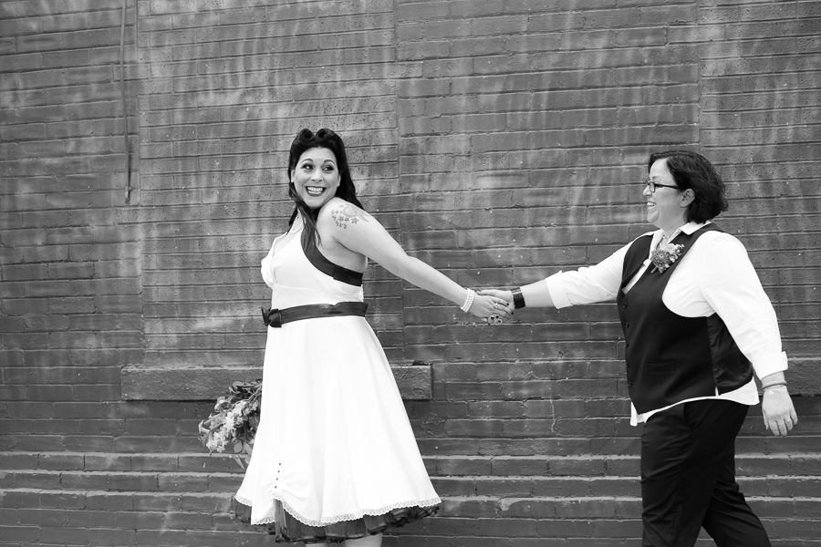 Same Sex Couple in Pittsburgh's Strip District Before their Wedding
