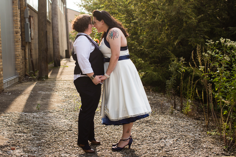 Brides in Beautiful October Light in the Strip District