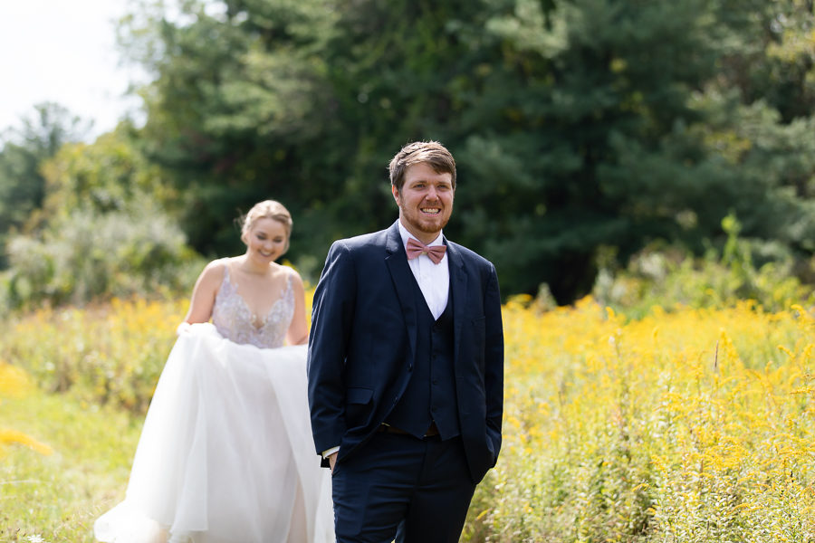 Bride and Groom First Look in North Park
