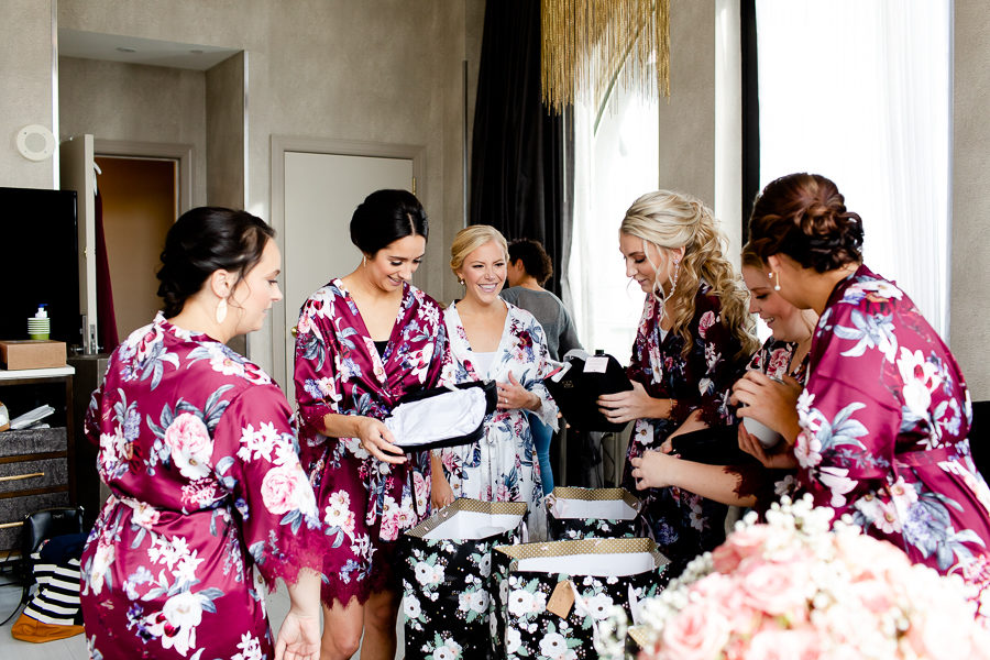 Bride and Bridesmaids Getting Ready at Renaissance Hotel Pittsburgh