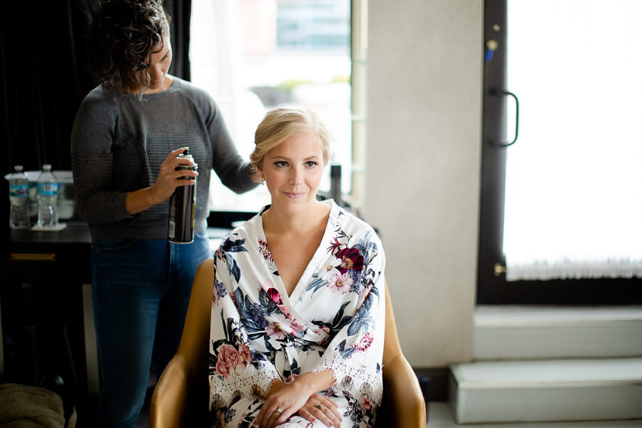 Bride and Bridesmaids Getting Ready at Renaissance Hotel Pittsburgh