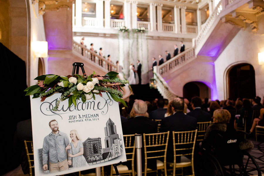 Wedding Ceremony on Renaissance Hotel Pittsburgh Grand Staircase