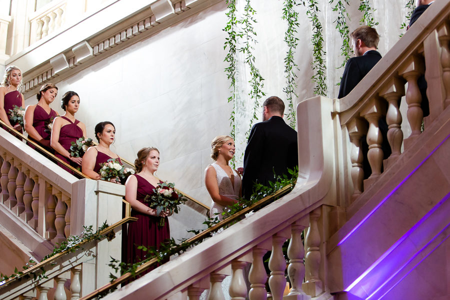 Wedding Ceremony on Renaissance Hotel Pittsburgh Grand Staircase