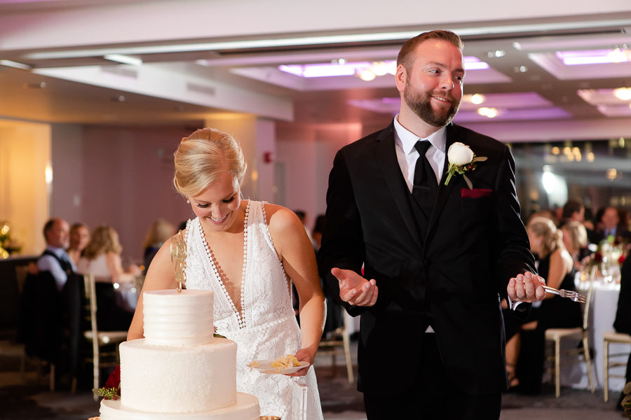 Cake Cutting at Renaissance Pittsburgh Hotel Wedding